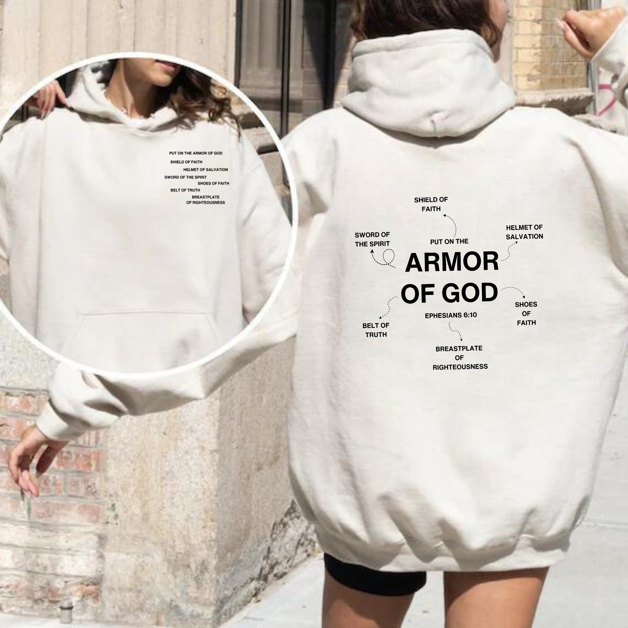 Armor Of God - Natural Hoodie