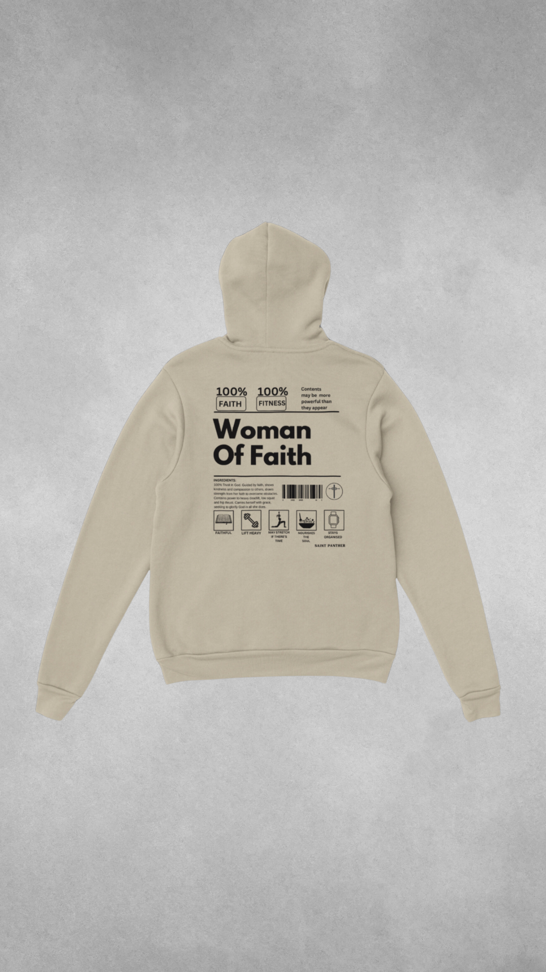 Woman Of Faith - Natural Hoodie